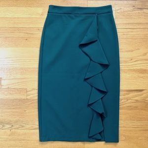 NWOT Green midi skirt